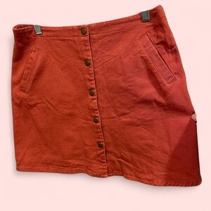 Cute terra cotta snap front mini skirt pockets Miami